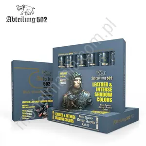 Zestaw farb akrylowych - Leather and intense shadow colors / 6x 20ml
