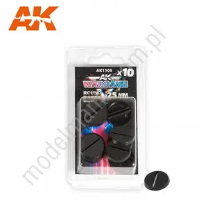 AK Bases - Podstawka okrągła 25mm z wejściem 10szt.