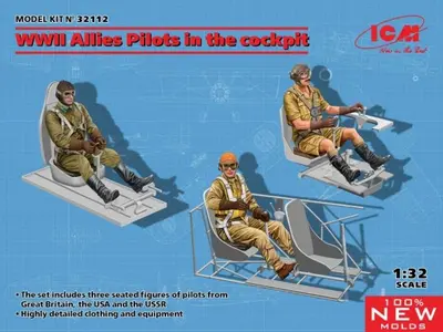 Piloci w kokpicie (British, American, Soviet) (100% new molds)