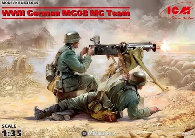 Niemiecki karabin maszynowy MG08 z obsługą