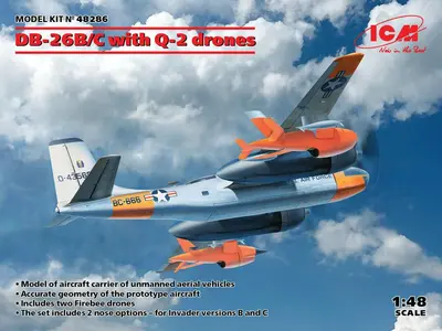 Amerykański bombowiec Douglas A-26 Invader DB-26B/C z dronami Q-2