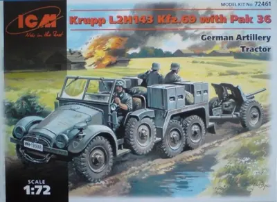 Niemiecki ciągnik Krupp Protze i działko PaK 36 37mm