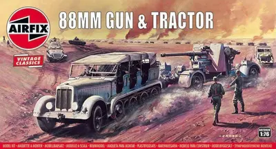 Niemieckie działo przeciwlotnicze FlaK 88mm wraz z ciągnikiem, seria Vintage Classics