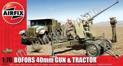 Brytyjski ciągnik Morris CDSW i działo przeciwlotncze Bofors 40mm