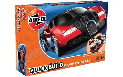 Samochód Bugatti Veyron czarno / czerwony (seria Quick Build)
