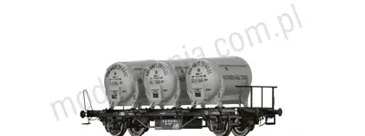 Wagon towarowy kryty Lbs 577, z ładunkiem zbiorników Ddikr 621 „Od domu do domu”