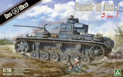 Niemiecki czołg średni PzKpfW III Ausf.J 3 in 1 ( 1:16)
