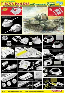 Sowiecki czołg średni T-34/76 model 1943 z wieżyczką dowódcy, fabryka 183