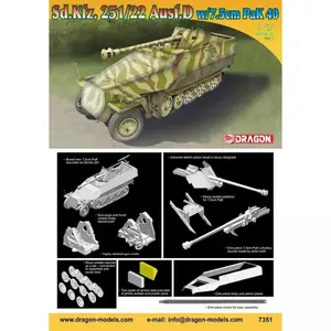 Niemiecki transporter SdKfz 251/22 Ausf D Hanomag z działem PaK 40 Pakwagen