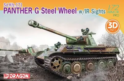 Niemiecki czołg średni PzKpfW V Panther ze stalowymi kołami jezdnymi i noktowizją