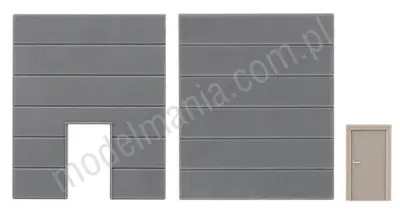 1 zamknięty element ścienny, 1 element ścienny z drzwiami, Goldbeck