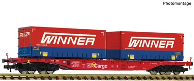 Wagon towarowy platforma Sgns ERR z kontenerami