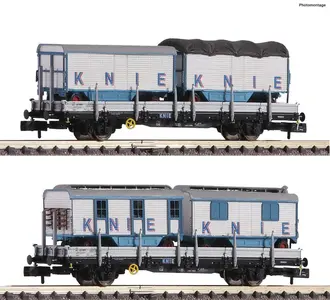 Zestaw 2 wagonów towarowych platform Kps z wozami "Circus Knie"