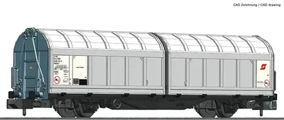 Wagon towarowy z przesuwnymi ścianami Hbbillns