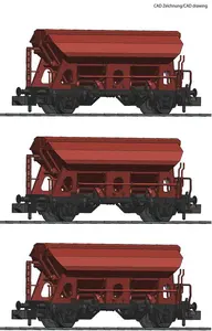 830351 - 3 piece set: Swing roof wagons, DB
