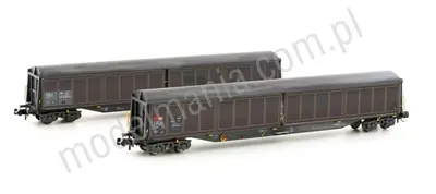 Zestaw 2 wagonów z przesuwną ścianą Habils SBB, Ep.V-VI, wyblakły