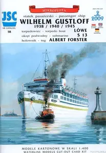 Statek pasażerski Wilhelm Gustloff, holownik A. Forster, okręt podw. S 13 + 19 poj.