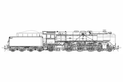 Parowóz BR 01 195 wiatrownice Wagnera, tender 2'2'T34