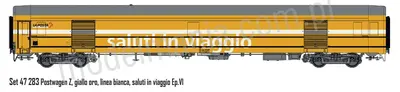 Furgon pocztowy typ Z SBB, Ep.VI, żółty/biały 'saluti in viaggio'