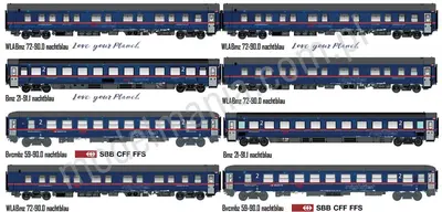 Zestaw 8 wagonów nocnych pociągów ÖBB / Nightjet, Ep.VI, NJ 424/490