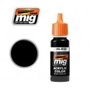 Farba akrylowa Ammo Mig - Satin Black