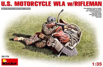 Amerykański motocykl Harley-Davidson WLA ze strzelcem
