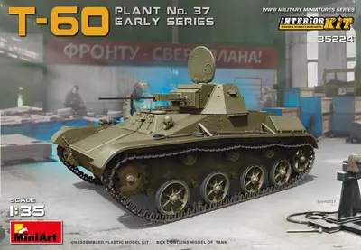 Sowiecki czołg lekki T-60 (fabryka 37) wczesny, z wnętrzem