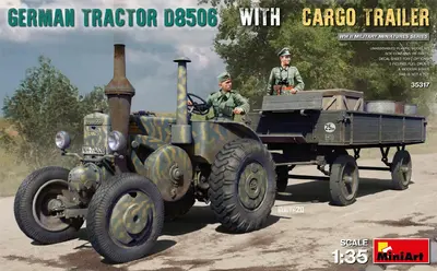 Niemiecki traktor wojskowy D8506 z przyczepą
