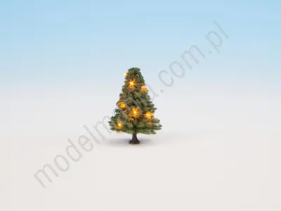 Choinka z oświetleniem, zielona, 10 LED, 5 cm