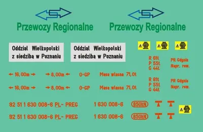 Kalkomania lokomotywy SP32-206 Przewozy Regionalne
