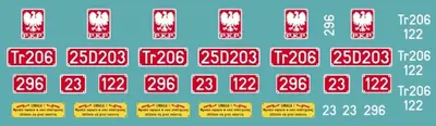 Kalkomania Tr206 (tabliczki)