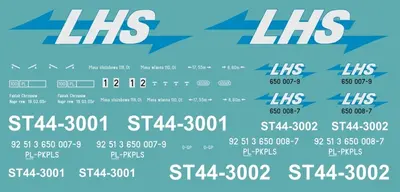 Kalkomania ST44-3001, 3002 LHS