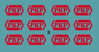 Kalkomania czerwone logo PKP w trumience