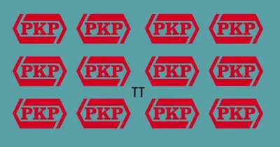 Kalkomania czerwone logo PKP w trumience