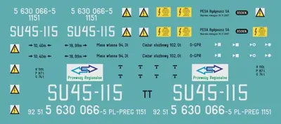 Kalkomania SU45-115 Przewozy Regionalne