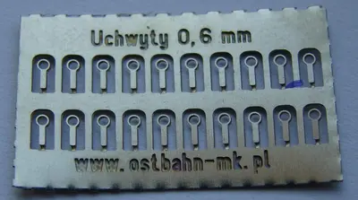 Fototrawione uchwyty na poręcz, trąbkę 0,6 mm (20 sztuk)