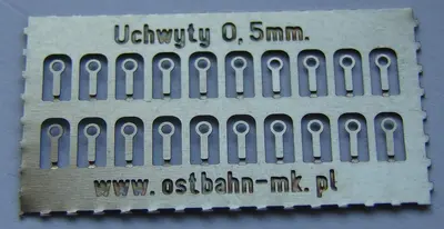 Fototrawione uchwyty na poręcz, trąbkę 0,5 mm (20 sztuk)