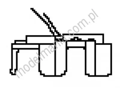 Drehgestellhalter hinten mit Schleiffedern, lange Kabel DC