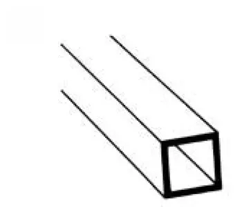 Rura polistyrenowa kwadratowa 7.9mm x 7.9mm x 0.6mm x 375mm  (5szt)