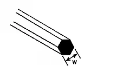 Pręt z polistyrenu przekrój sześciokątny 2,0 x 250 mm / 10 szt.