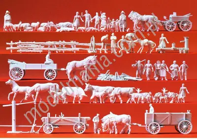 Wieśniacy, zwierzęta... 60 figur