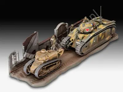Zestaw diorama: francuskie czołgi Char B.1 bis i Renault FT.17