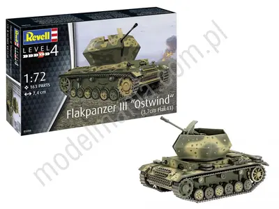 Niemiecki czołg przeciwlotniczy Flakpanzer III Ostwind z działem 3,7 cm Flak 43