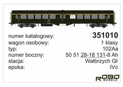 Wagon osobowy 1 klasy typ 102Aa "ryflak"