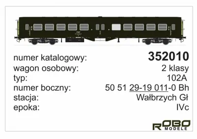 Wagon osobowy 2 klasy typ 102A "ryflak" z oświetleniem