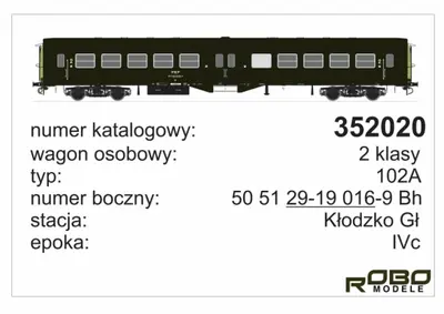 Wagon osobowy 2 klasy typ 102A "ryflak" z oświetleniem