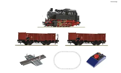 Zestaw startowy: Parowóz z wagonami towarowymi, DB