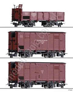 Zestaw 3 wagonów towarowych NWE/GHE