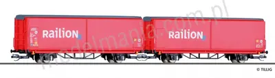 Zestaw 2 wagonów towarowych krytych Hirrs-tt 325 „Raillion“