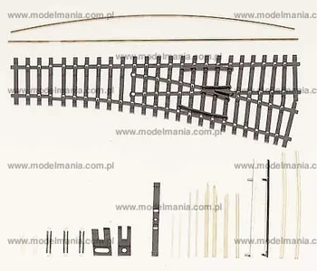 Rozjazd do montażu W1 18° EW/BW prawy/lewy H0m